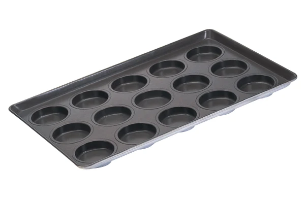 15 Cups Non stick Aluminized Steel Burger Bun Baking Pan