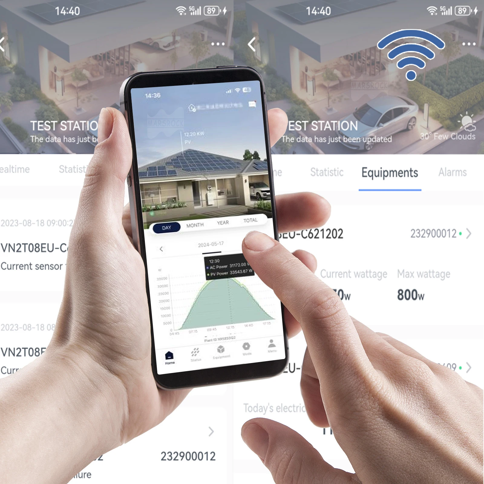 Hot Selling MarsRock Inverter IP67 1000W 2 MPPT Input 2 *17A Sub-1G CE/ROHS/FCC  Grid Tie Micro Inverter For Home Use