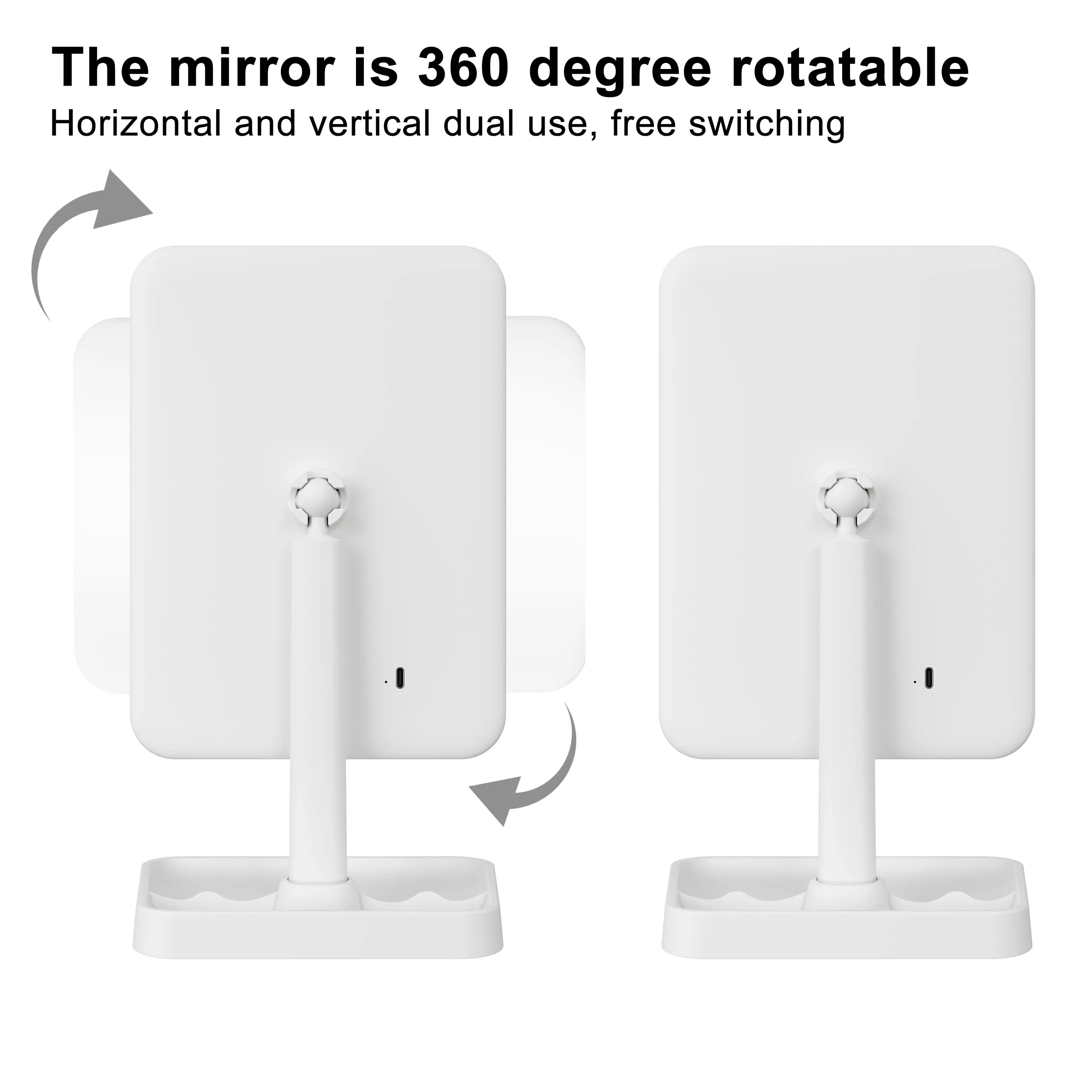 Factory Supply Manufacturers Portable Adjustable Lighted Vanity Mirror With Lights Rechargeable Table Led Makeup Mirror
