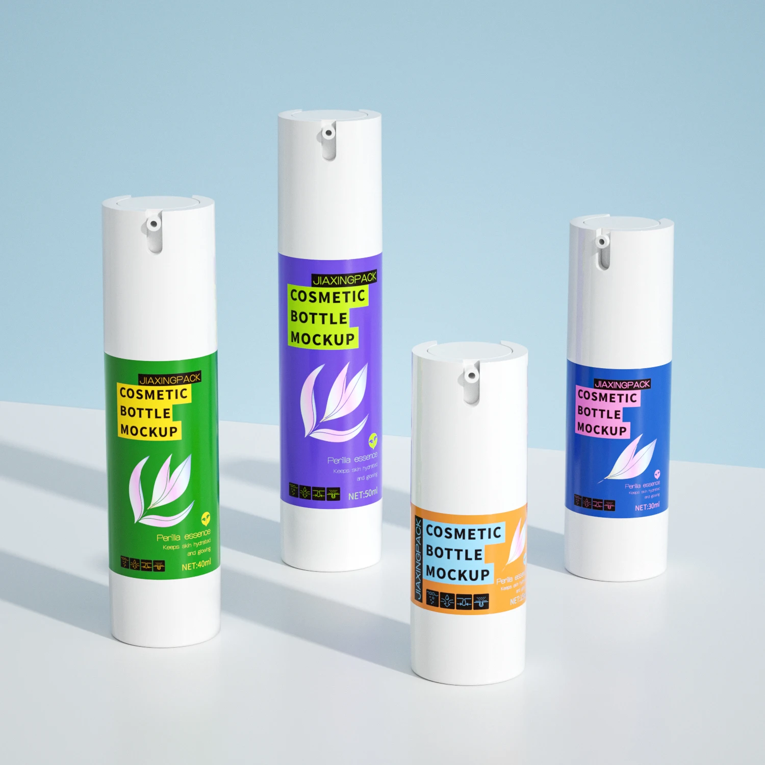 Wholesale 15 30 40 50 ml round lotion cream dispenser vacuum packaging clear airless skin care cream bottle with pump