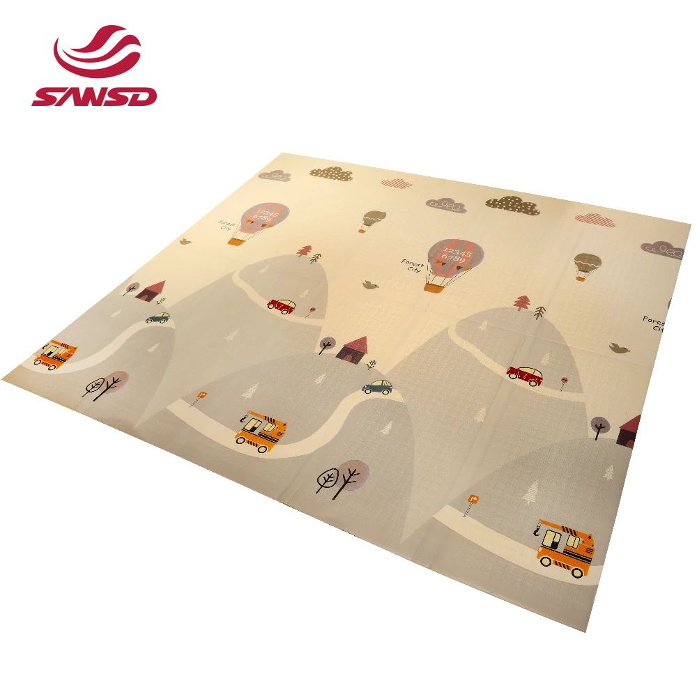 Sansd Crawling Soft XPE Foam Large Children Toddler Kids Baby Play Puzzle Waterproof Folding Foldable Floor Mat For Kid