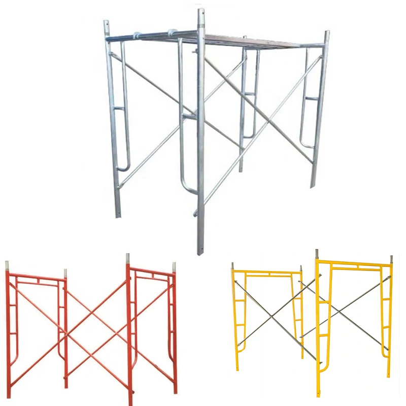 Q235 1 2 34 step ladder Stair Painted  Masonry simple Facade H  X frame Scaffolding system  For Sale  with wheels  work platform