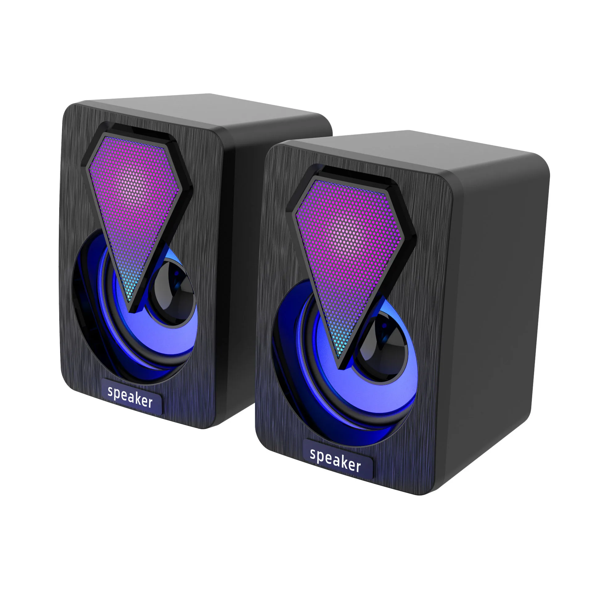 Портативная RGB-подсветка стерео Громкий бас 3 Вт * 2 компьютерные Проводные креативные 0 USB RGB Компьютерные колонки для