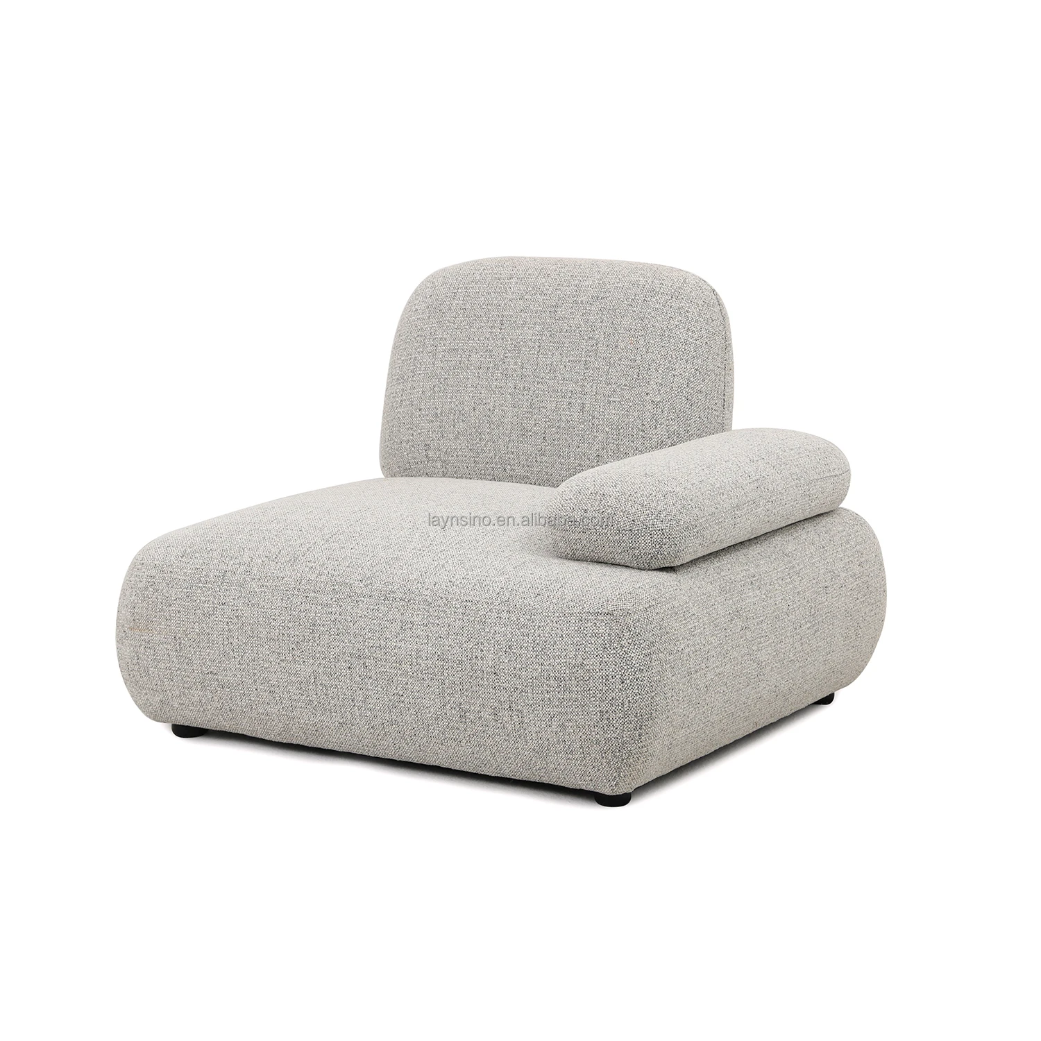 Nordic Modern Luxury Living Room Fabric Tufted Modular Sofa Set Indoor Furniture Villas L Shape Corner Curved Sectional Sofa