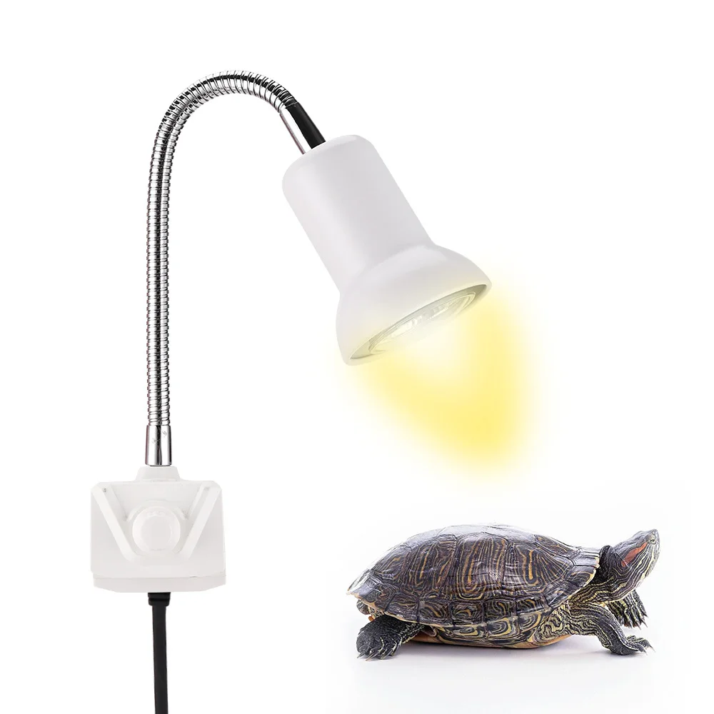 Reptile UVB UVA Lamp Bulb Holder Clip-on Clamp Lights Fixture for Reptiles Tortoise Turtle Lizard Heating Lamps Light 25/50/75W