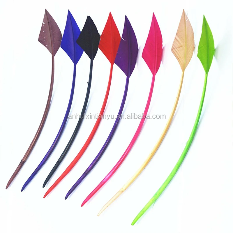 Factory Wholesale Custom Color Arrow Head Turkey Feather for Millinery Quill