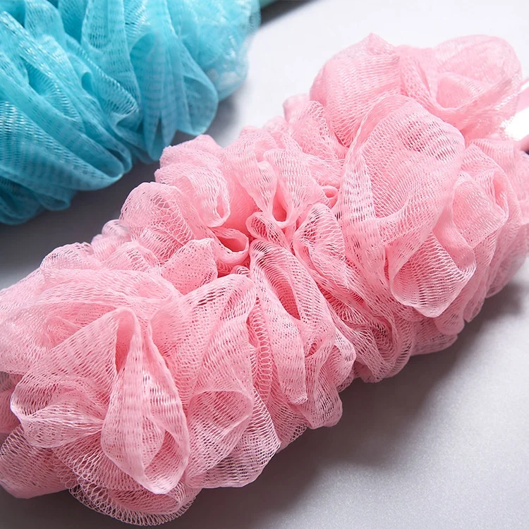 Wholesale Long Handle PE Mesh Loofah Shower Scrubber Exfoliating Luffa Back Bath Body Brush