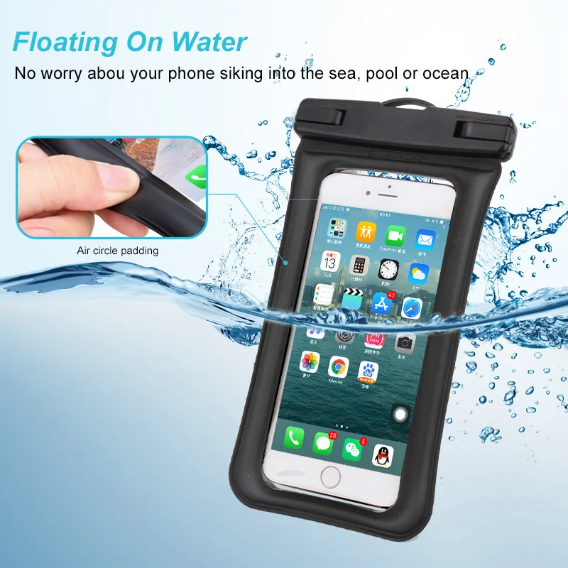 Hot-Selling TPU  Water Proof Mobile Phone Pouch Case Running Armband Waterproof Phone Bag with Lanyard