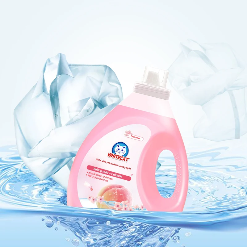 Eco Friendly Detergent 1.6kg Soda White Peach Sakura Laundry Liquid Baby Detergent For Baby