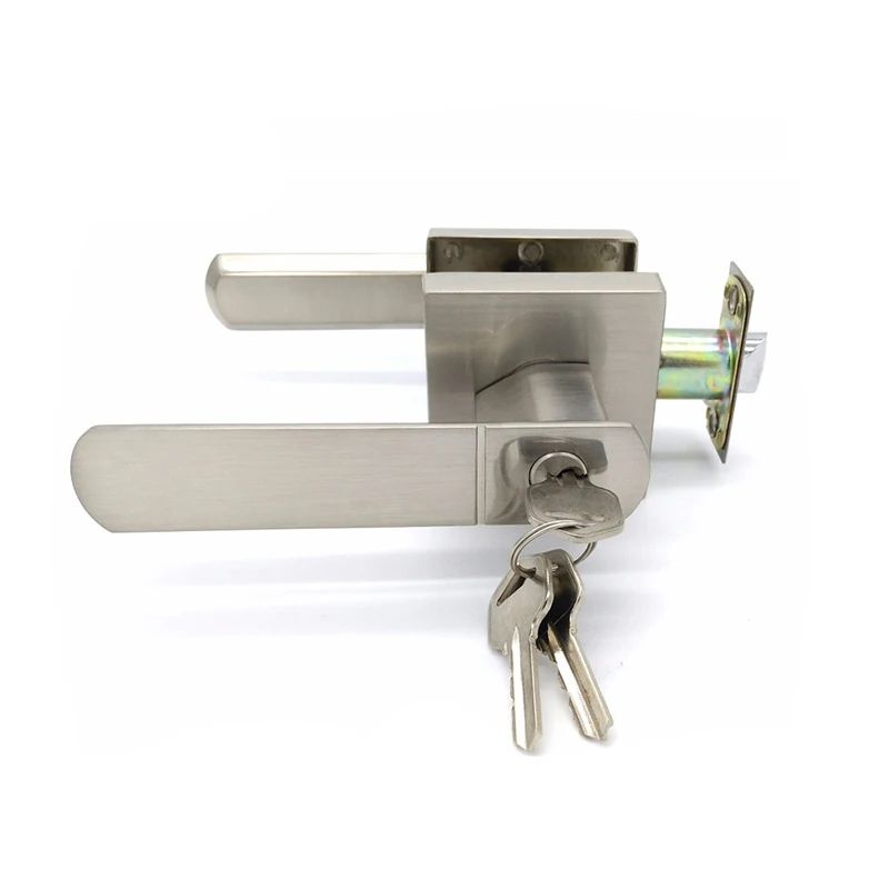 Quick release bathroom  function  zinc alloy leverset rosette door handle lock passage privacy bathroom door lever lock set