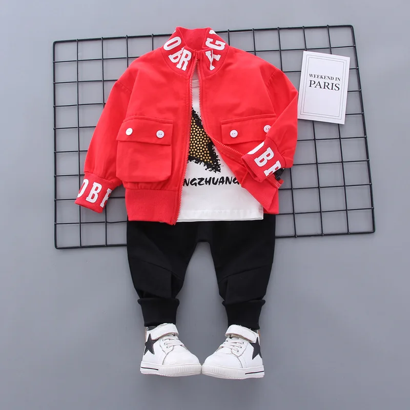 Fashion letter 3pcs autumn set baby toddler clothing clothes for boy