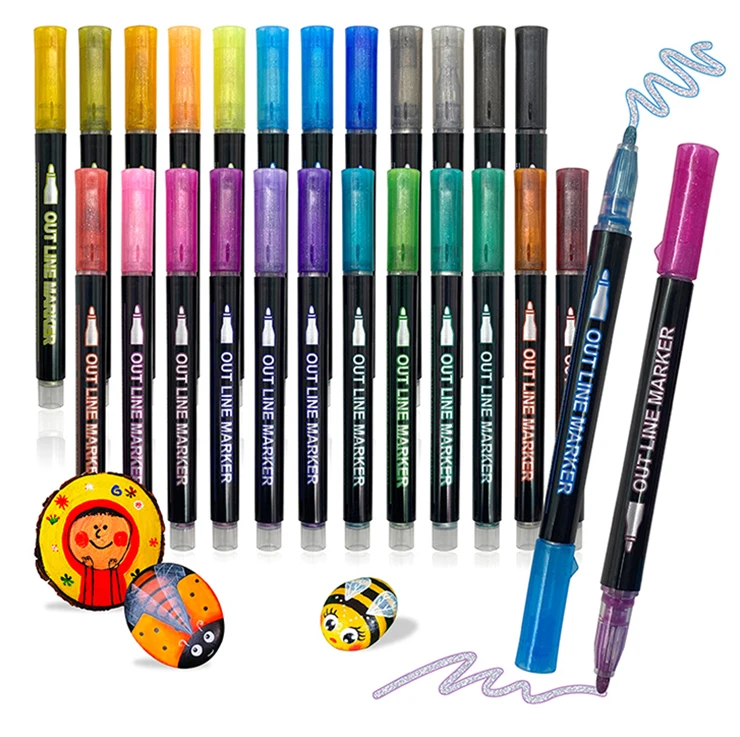 supplier wholesale non toxic water-based ink stone marker 12 colors 3 mm bullet tip acrylic paint marker pens set for shoes