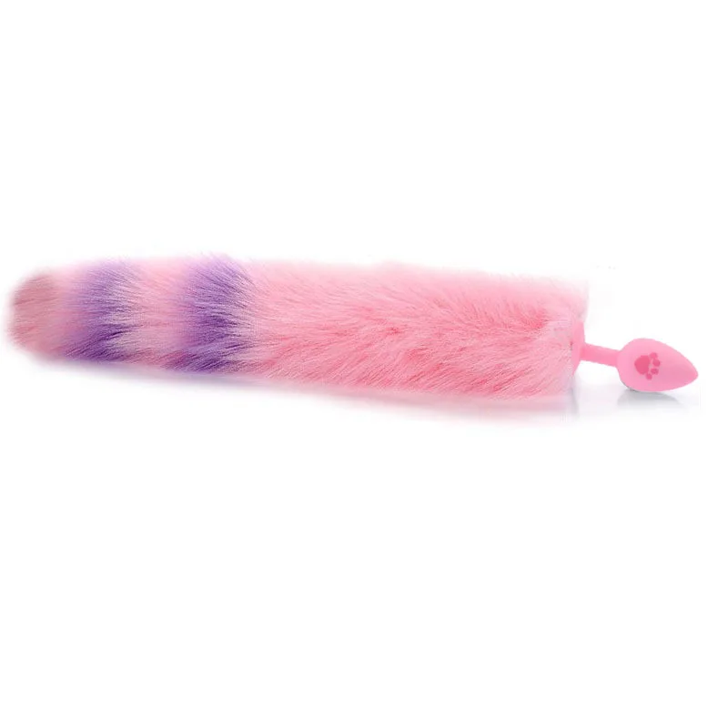 Silicone Butt Plug with Smooth Long Fox Tail Anal Sex Toys Role Play Flirting Animal Tail for Couple Sex Games