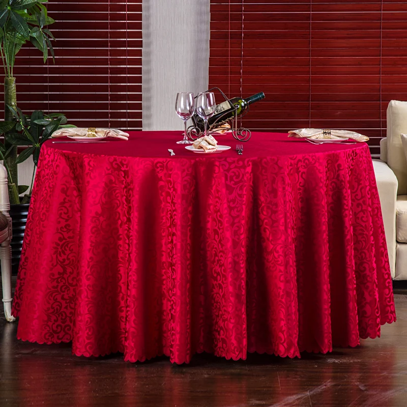 Custom Luxury Jacquard Polyester Tablecloth Damask Wedding Home Hotel Round Dining Tablecloth Table Linens For Events Party