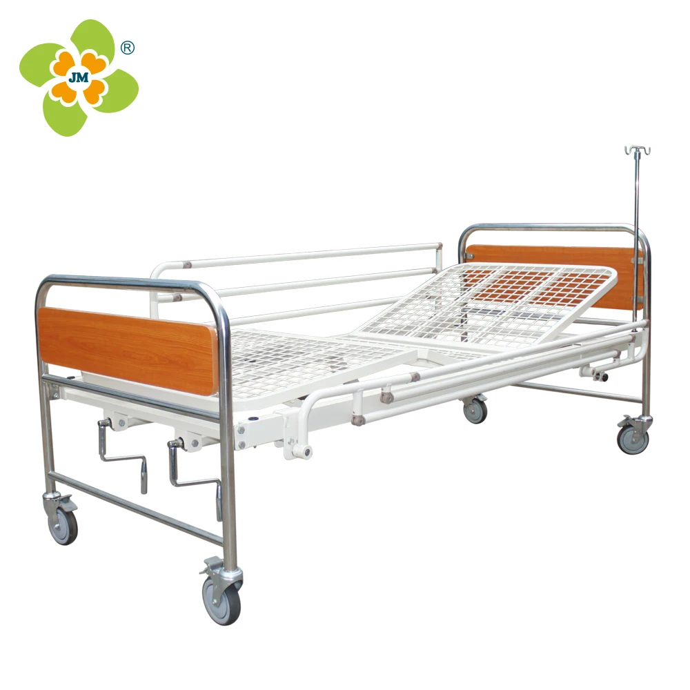 manual cheap metal hospital bed with two joints