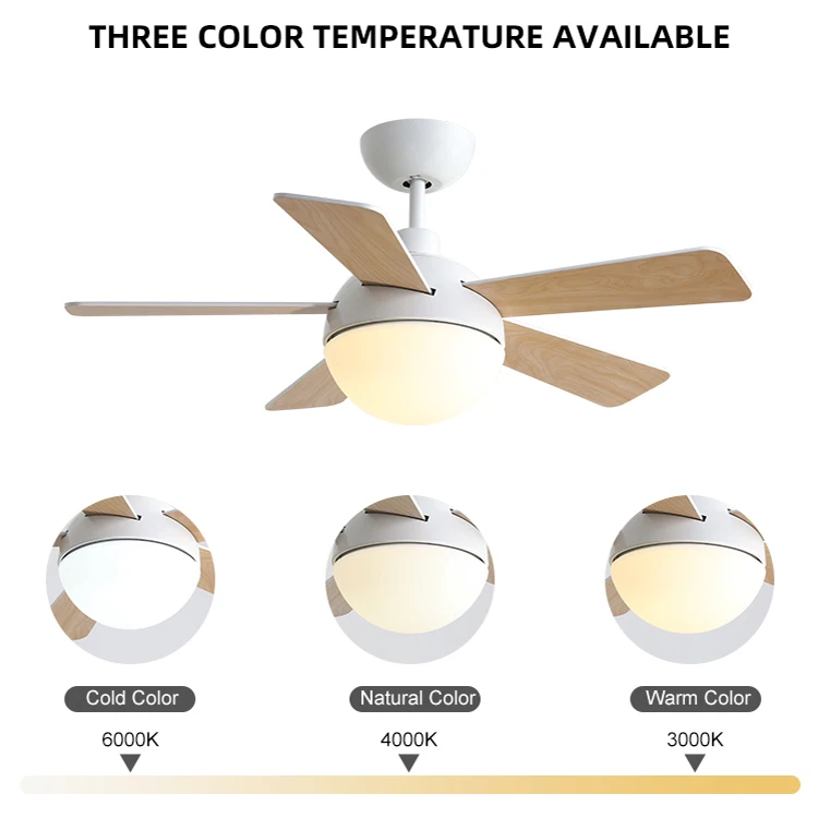 OEM ODM Smart Home Decorative Modern Remote App Dimmer Control 52 Inch Led Ceiling Fan With Light
