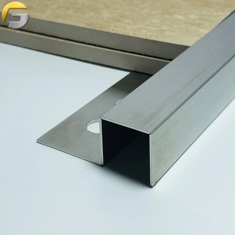 ZB0049 Hot Selling 201 304 Special Perforated U Shaped Stainless Steel Channel Decorative Metal Corner Edge Tile Trim