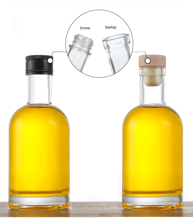 200ml 375Ml 500Ml 750Ml Clear Empty Vodka Liquor Gin Rum Tequila Whisky Brandy Spirit Glass Bottle With Cork