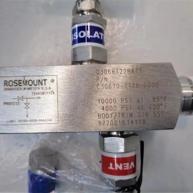 Stock Rosemounte 2 way valve manifold 0306 Inline Manifold 306 In-Line Pressure Manifold 0306RT22BA21 0306RT22BA11
