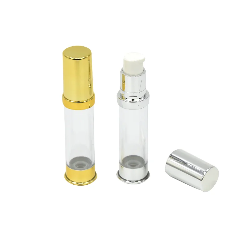 5ml 10ml 15ml 20ml  30ml cylinder AS silver/gold airless pump bottle cosmetic airless bottle packaging lotion pump bottle
