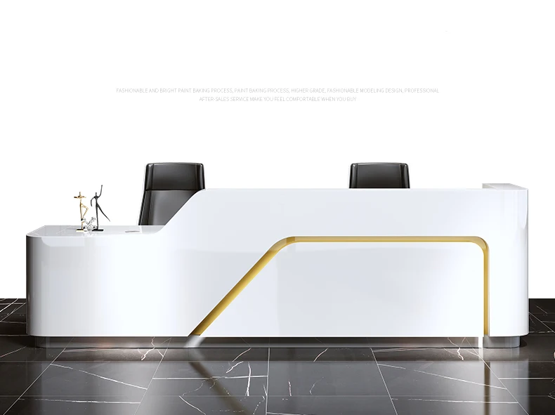 Office front desk counter reception table white l shaped front reception desk modern