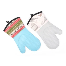 Wholesale Long Soft Inner Lining Silicone Oven Mitt Baking Cooking Silicone Custom Oven Mitts