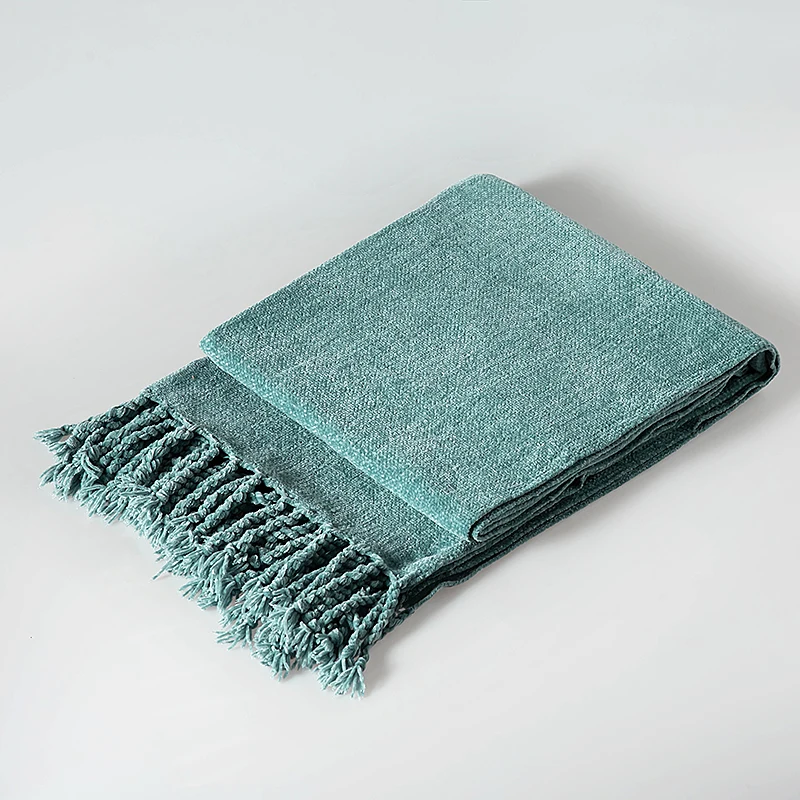 Soft Fluffy Chenille Throw Blanket Sofa Throw