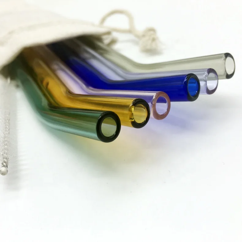  Popular All Natural Drinking Glass Straws With Pouch Packing Custom