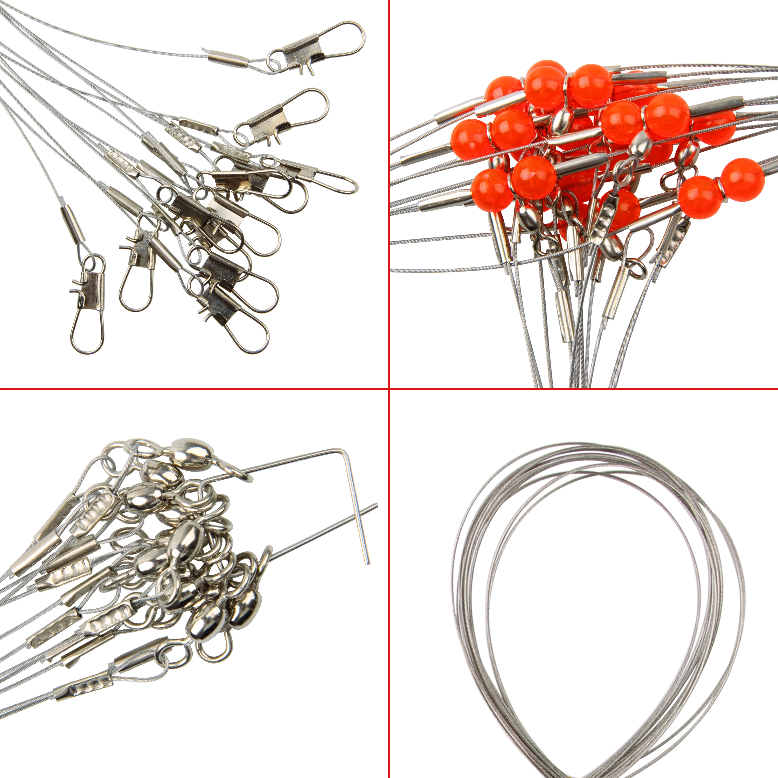 12Pcs/bag 56cm Stainless Steel Fishing Line Wire Rigs Leader Trace Lure Steel Wire Leader With Swivel Snap Fishing Tackle