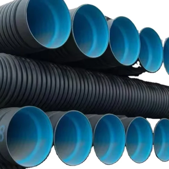 SN4 SN8 SN16 18 inch HDPE double wall corrugated PE drainage pipe dwc hdpe plastic culvert pipe