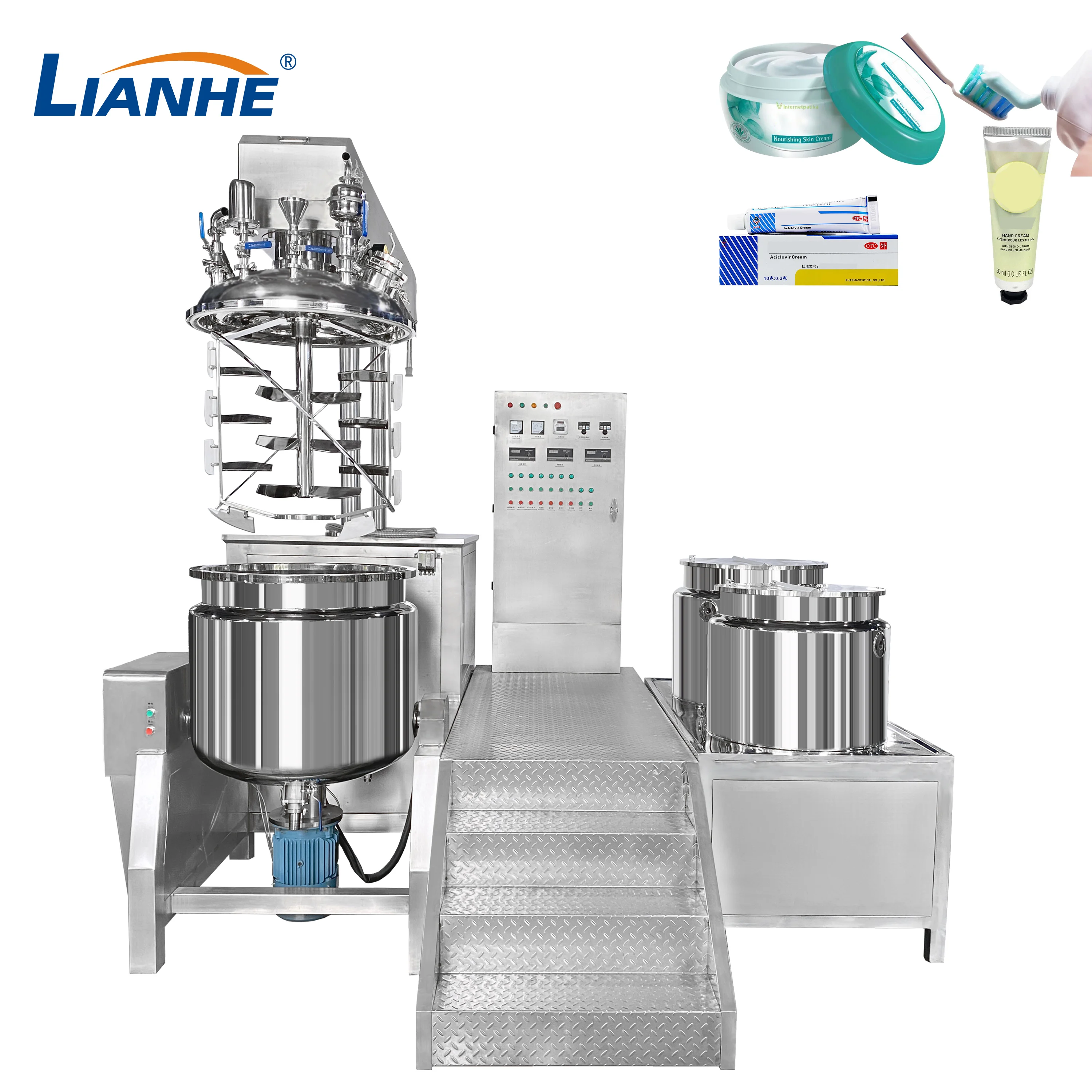 Bath Cream Vacuum Emulsifying Mixing Machine Shampoo Lotion Mixer Machines Whitening Gel Homogenizing Mixer