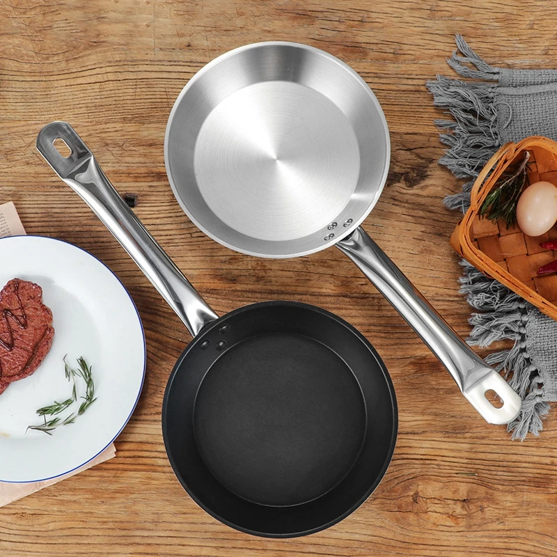 FTS Kitchenware Pan hotel Restaurants Commercial stainless steels Cookware Customized Wholesale Frying Pan