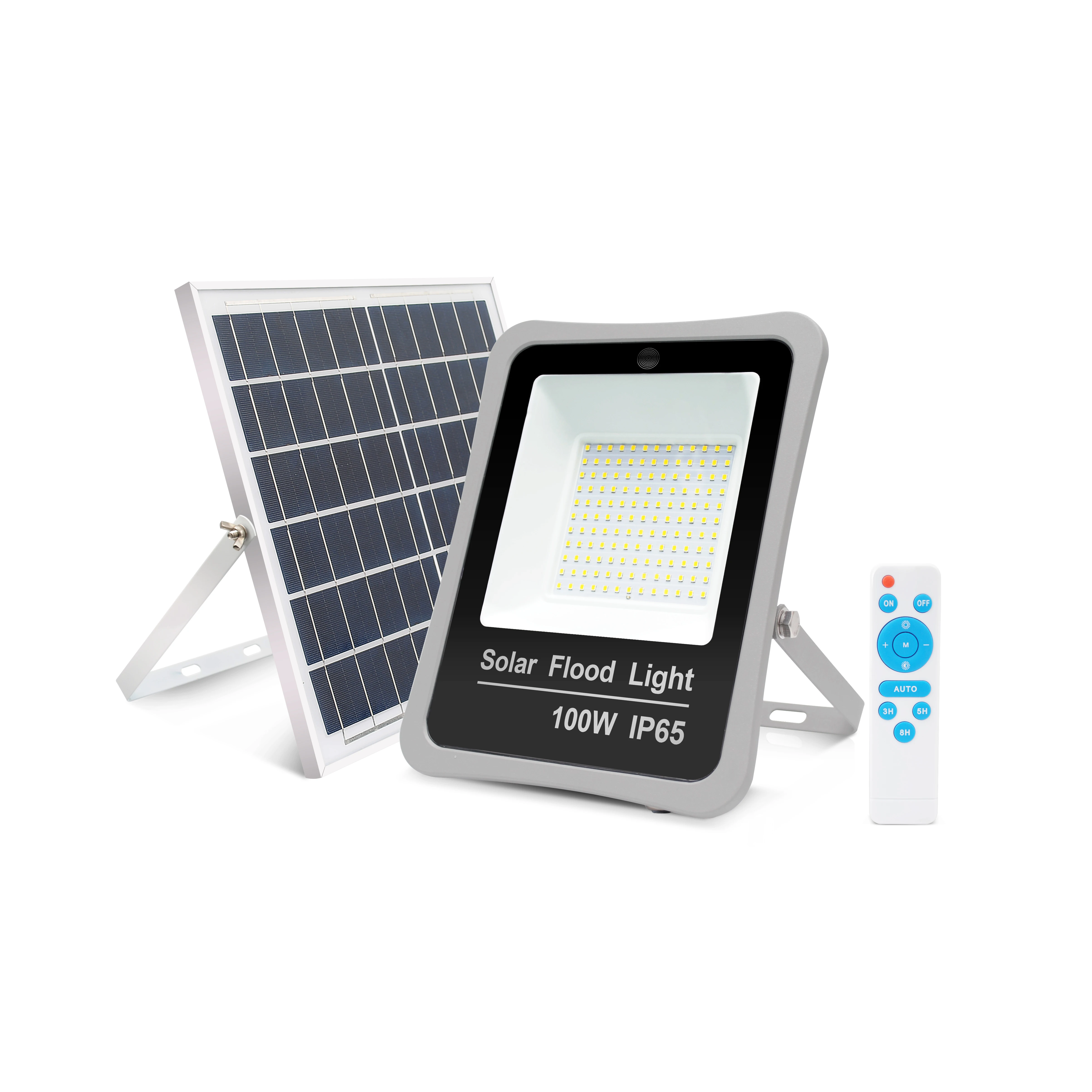 Heshi Alto Brillo 100w Reflectoeres Luz Solares El Precio Es Bueno Ip65 Impermeable 50 Watt Reflector Led Solar Con Panel Solar