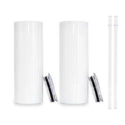 USA Warehouse stocked white 20oz stainless steel straight sublimation blanks tumblers