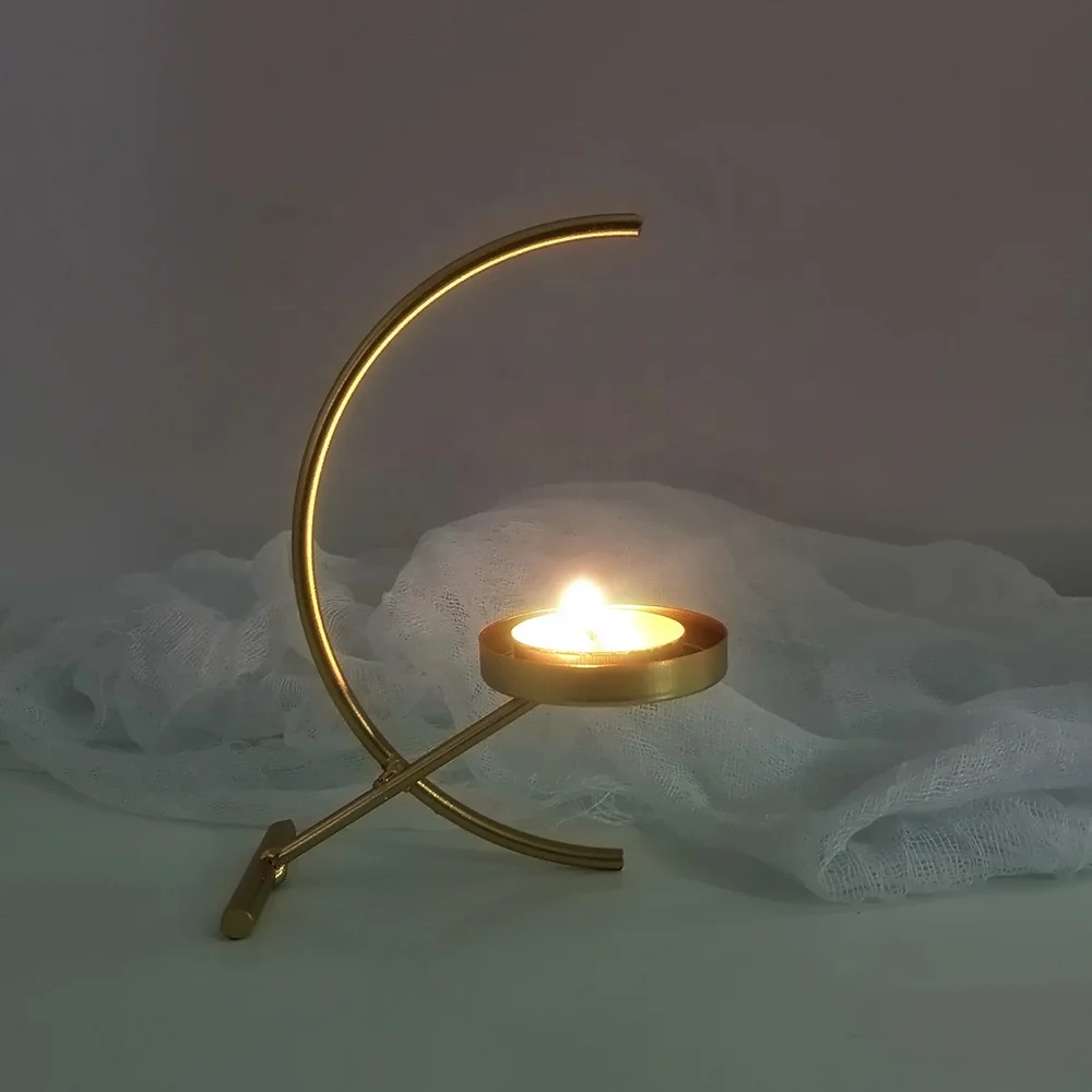 Moon Candleholder Brass Candlestick Copper Candle Holder Metal Candelabrum For Festival