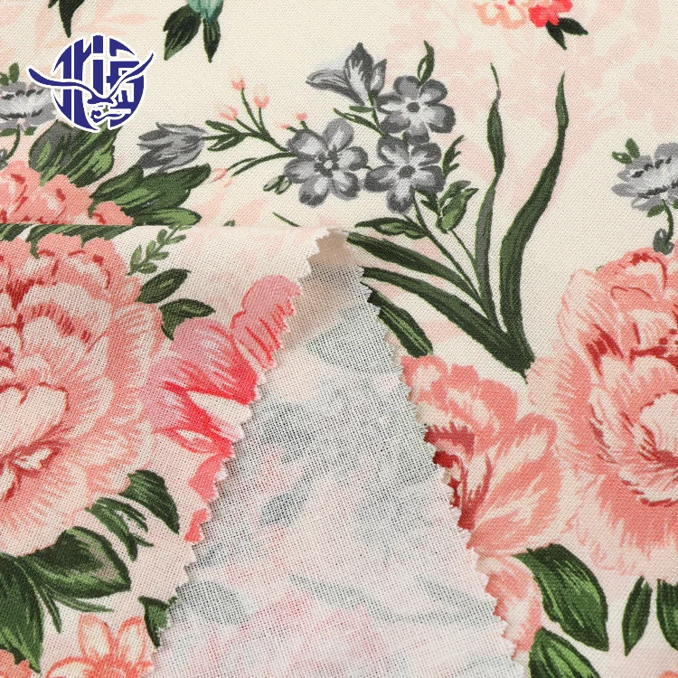 Europe style Eco-friendly cotton woven plain custom Digital printing linen fabric  for dress