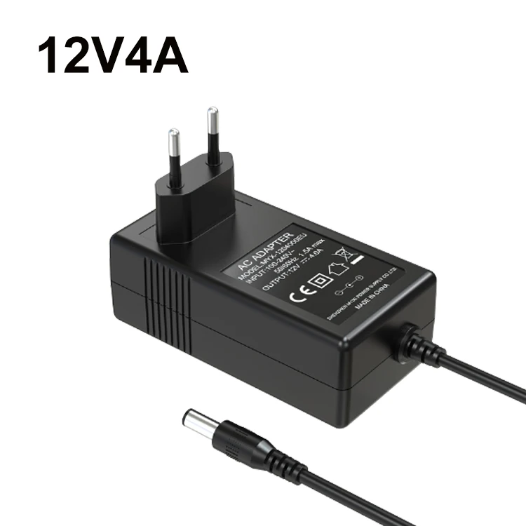 High Quality 24V 2A Power Supply EU 48W Power Adapter 12V 4A  AC DC Adaptor