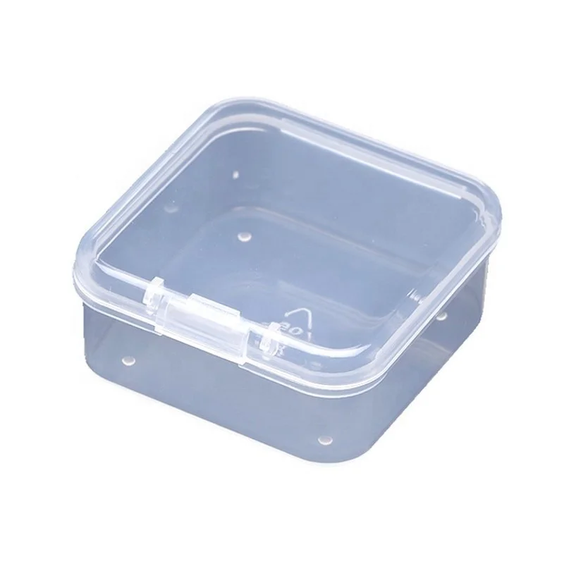 48Pcs Mini Clear Plastic Storage Box Containers with Lids Empty Hinged Boxes for Beads  DIY Craft Jewelry Making