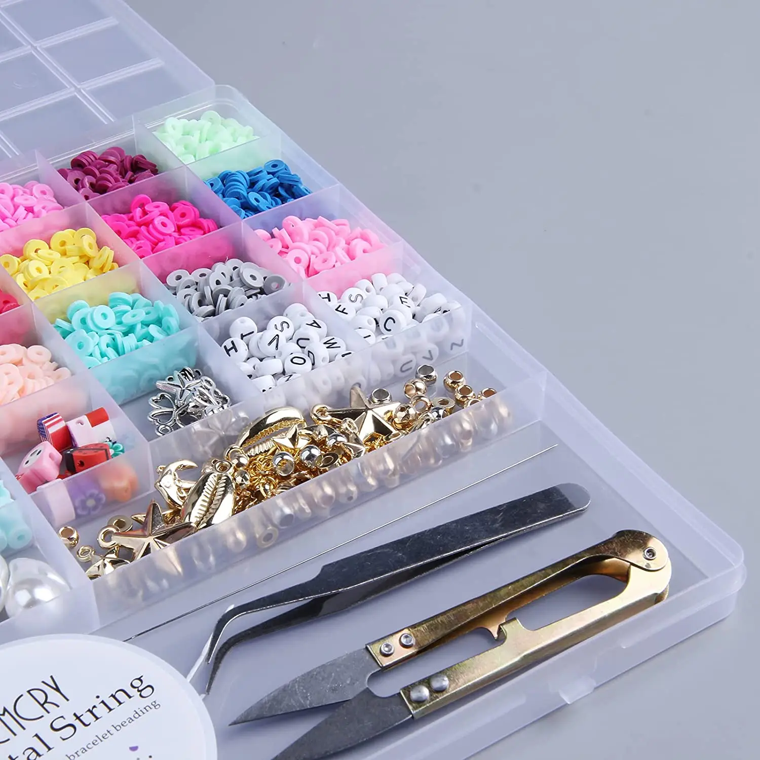 
Flat round polymer clay spacer beads fashion jewelry craft DIY kit 