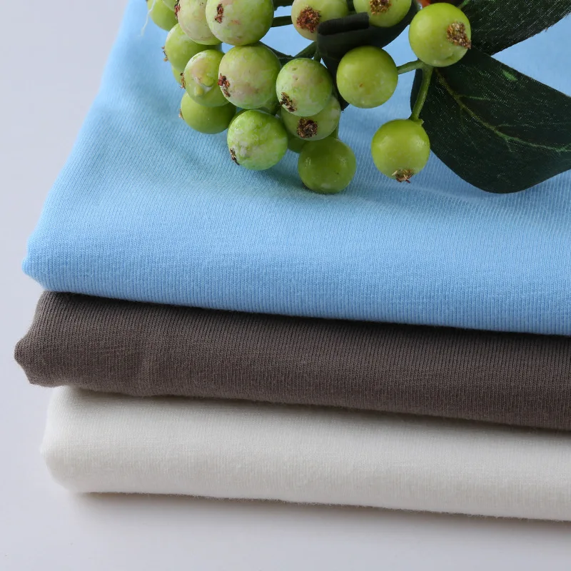 180GSM Combed Knitted 95% Cotton 5% Spandex Lycra Stretch Single Jersey Fabric For Underwear Tshirt Clothing