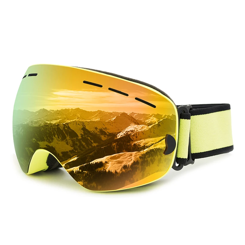 ALOMA Custom Logo adult &kids Fashion Snow ski goggles Cylindrical UV Lens Protection Snowboard Anti-Fog snow goggles