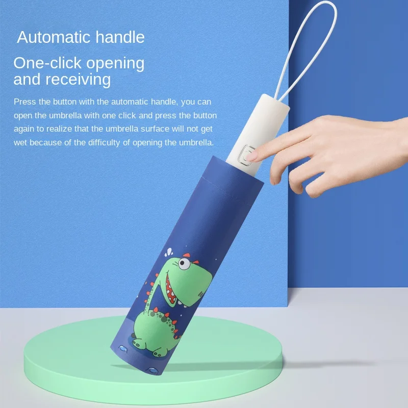 parasol automatic children kids Umbrella uv protective promotional 3 Fold Umbrellas for rain customized umbrella with logo