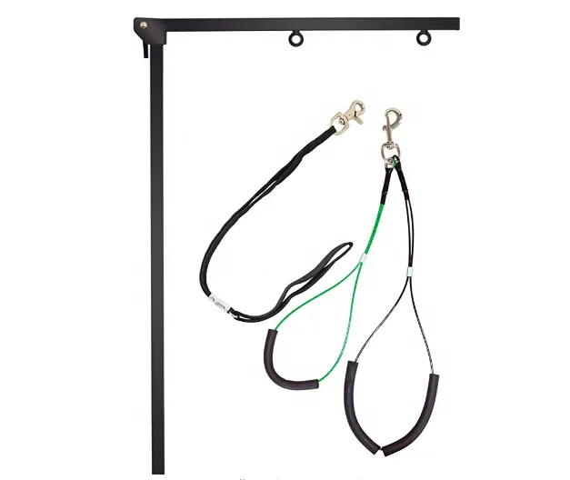 Рычаг для груминга домашних питомцев с зажимом для больших и маленьких собак-регулируемый и свободный держатель для двух собак с высотой 35 дюймов