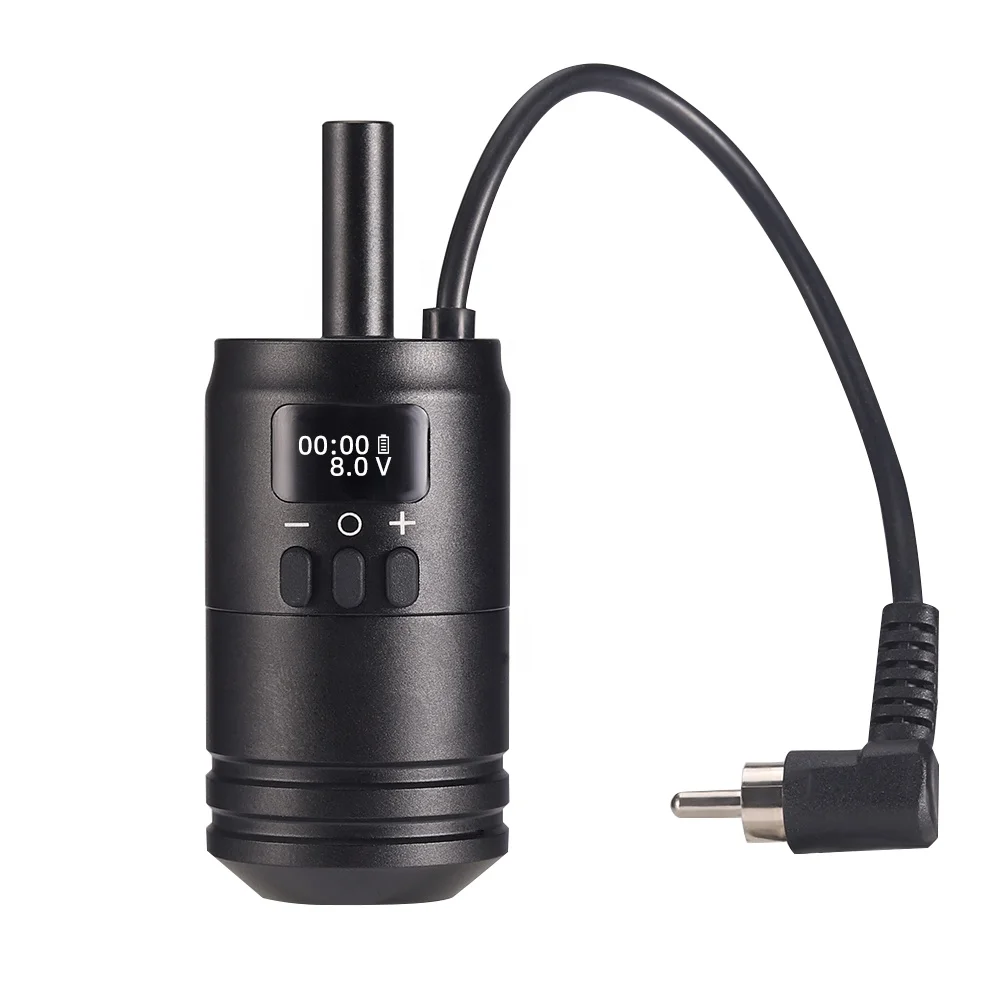 Пользовательские поставки тату ручка захват 1800 мАч батарея источник питания беспроводной тату захват с RCA кабелем