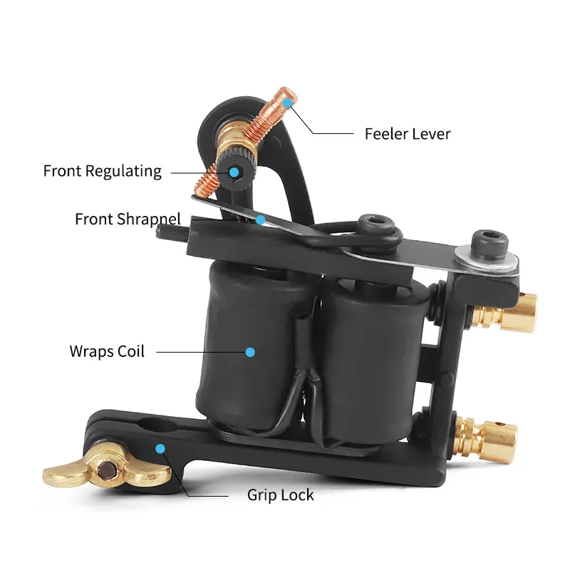 High Quality Professional 10 Wraps Coil Tattoo Machines For Liner And Shader Machine Artist Tattoo Supplies