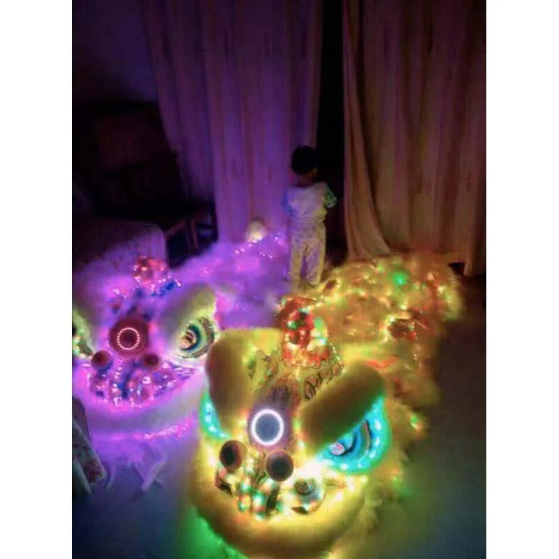 LWL004 Роскошный желтый модный костюм для танцев льва для традиционного китайского Нового года