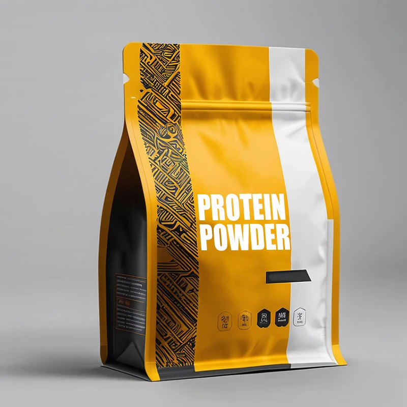 Custom Holographic Mylar Bag Zipper PET Plastic Food Pouch Packaging Protein Powder Pouch with Zipper