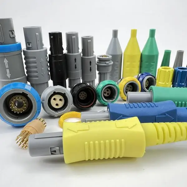 Connector manufacture LEMOS PKA PKG PAG  ODUS  S21M S11M G51M G11M 2 to 14 pins plastic 14mm hole size   push connector