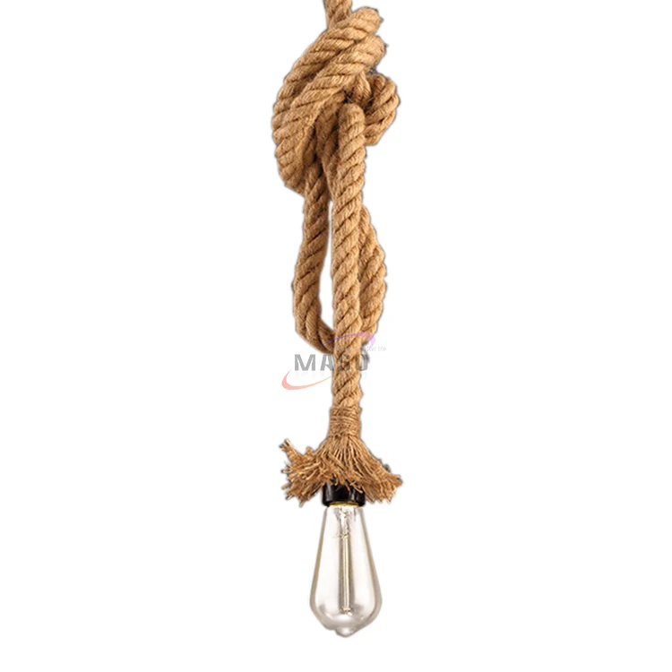 led suspended ceiling pendant rope lights hemp rope lamp