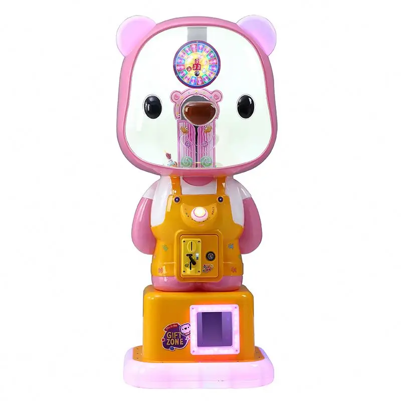 ABS material cute bear candy vending machine commercial game gifts machine children cheap coin operated vending machine